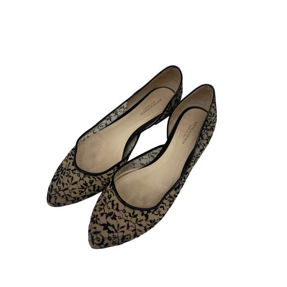 Bottega Veneta Black Lace Floral Pointed Ballet Flats Black Women's Size 37.5 - Picture 1 of 9